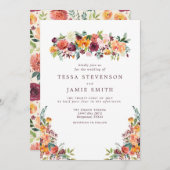 ロマンエレガントティック秋フローラ結婚式招待状 招待状 (正面/裏面)