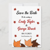 ロマンエレガントティック紅葉ブルガンディシック結婚ズ セーブザデート (正面)