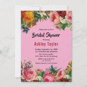 ロマンエレガントティック赤面サマーフローラブライダルシャワー 招待状 (正面)
