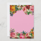 ロマンエレガントティック赤面サマーフローラブライダルシャワー 招待状 (裏面)