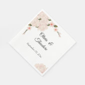 ロマンエレガントティック赤面ピンクフローラ結婚ブロッサム スタンダードランチョンナプキン (角)