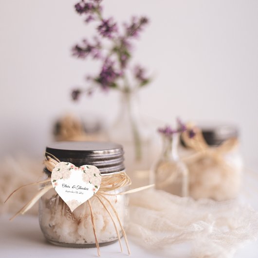 ロマンエレガントティック赤面ピンクフローラ結婚ブロッサム ハートシール