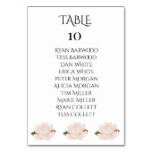 ロマンエレガントティック赤面ピンクフローラ花 テーブルナンバー (裏面)