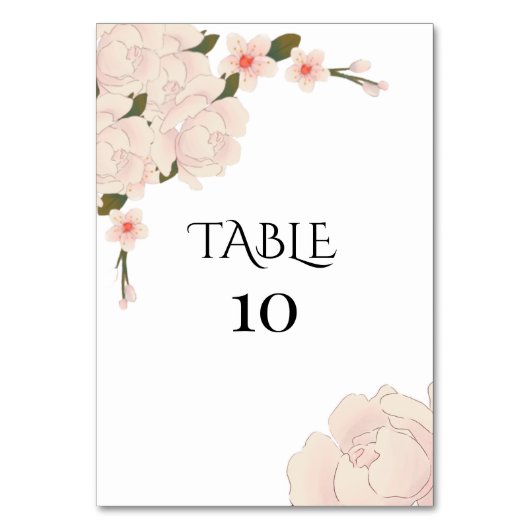 ロマンエレガントティック赤面ピンクフローラ花 テーブルナンバー (正面)