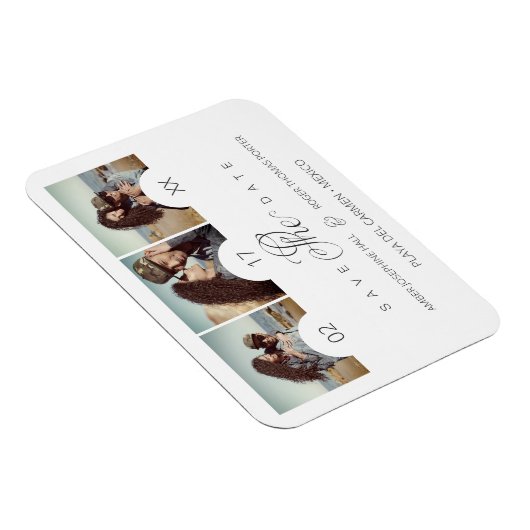 ロマンエレガントティック3枚婚約したカップル会 マグネット (右側)