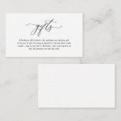ロマンエレガントティック、黒文字、ギフトに関するメモ エンクロージャーカード (正面/裏面)