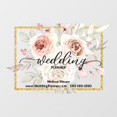 ロマンエレガントティピンクローズウェディングプランナー ウィンドウサイン (シート)