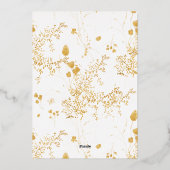 ロマンエレガントティファーンバラ結婚フローラ金ゴールド 箔招待状 (裏面)