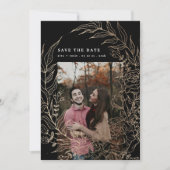 ロマンエレガントティフラワーリース結婚金ゴールドの写真 セーブザデート (正面)