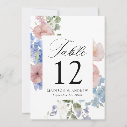 ロマンエレガントティフローラ結婚のテーブルカード (正面)