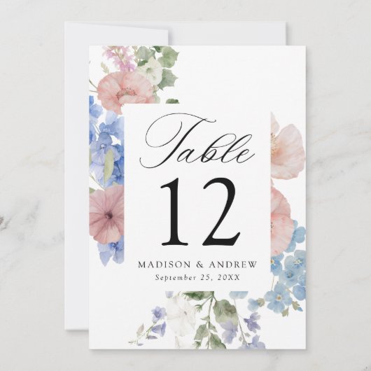 ロマンエレガントティフローラ結婚のテーブルカード (裏面)