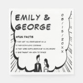 ロマンエレガントティブラック&ホワイト漫画ブック結婚ズ スタンダードランチョンナプキン (正面)