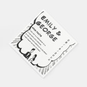 ロマンエレガントティブラック&ホワイト漫画ブック結婚ズ スタンダードランチョンナプキン (角)