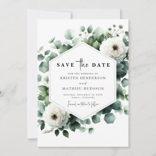 ロマンエレガントティユーカリプタスデジタ結婚ル セーブザデート (正面)