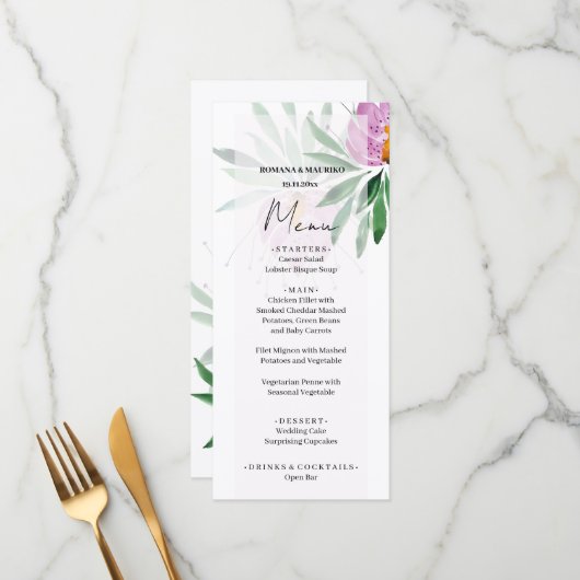 ロマンエレガントティラベンダーロータス メニュー (正面/裏面インサイチュ)