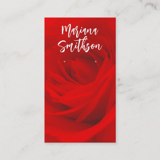 ロマンエレガントティレッドローズイヤリングディスプレイカード 名刺 (正面)