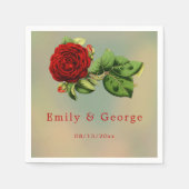 ロマンエレガントティレッドローズサマー結婚フローラ スタンダードカクテルナプキン (正面)