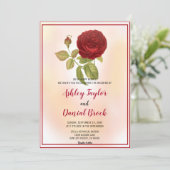 ロマンエレガントティレッドローズダスティフローラ結婚ズ 招待状 (スタンド正面)