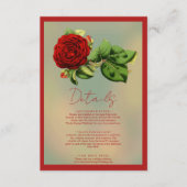 ロマンエレガントティレッドローズフローラ結婚ズ詳細 エンクロージャーカード (正面)