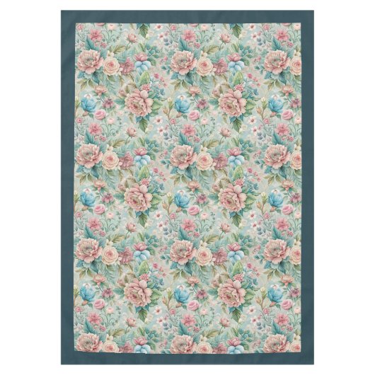 ロマンエレガントティロココフローラヴィンテージチャーム テーブルクロス (正面)