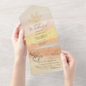 ロマンエレガントティワイルドフラワーズテラコッタ オールインワン招待状 (貼ってはがせる)