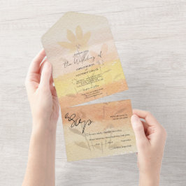 ロマンエレガントティワイルドフラワーズテラコッタ オールインワン招待状