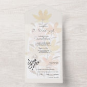 ロマンエレガントティワイルドフラワーズテラコッタ オールインワン招待状 (内側)