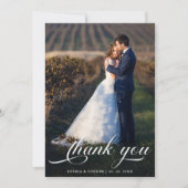 ロマンエレガントティ結婚ック脚本の2枚の写真 サンキューカード (正面)