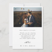 ロマンエレガントティ結婚ック脚本の2枚の写真 サンキューカード (裏面)