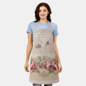 ロマンエレガントテビクトリアンィックピンクフローラ エプロン (着用した状態)