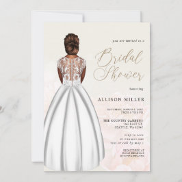 ロマンエレガントテ結婚ィズドレスブライダルシャワー 招待状