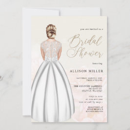 ロマンエレガントテ結婚ィズドレスブライダルシャワー 招待状