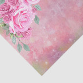 ロマンエレガントフェミニンティックなピンクのバラ 薄葉紙 (詳細)