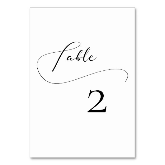 ロマンエレガントム書結婚道 テーブルナンバー (正面)
