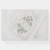 ロマンエレガントム素朴的な白いバラの結婚写真 ゲストブック (裏面)