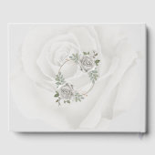 ロマンエレガントム素朴的な白いバラの結婚写真 ゲストブック (裏面)