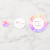 ロマンエレガントモダンティックなピンクの大理石結婚の写真 コンフェッティ (正面)