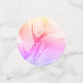 ロマンエレガントモダンティックなピンクの大理石結婚の写真 コンフェッティ (スモール正面)