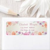 ロマンエレガントモダンティックな水彩花 ラベル (インサイチュ)