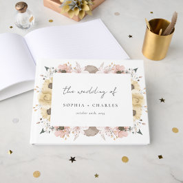 ロマンエレガント素朴ムフローラニュートラ結婚ルの ゲストブック