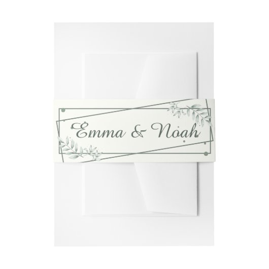 ロマンカスタムティグリーン葉 招待状ベリーバンド (正面例)