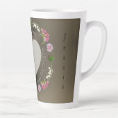 ロマンカスタムティックイベントフローラハート写真 カフェラテマグ (右)