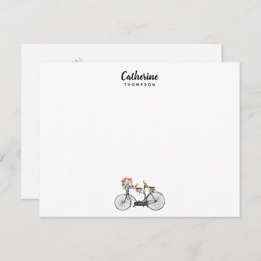 ロマンカスタムティックヴィンテージ花鳥類 ノートカード (正面/裏面)