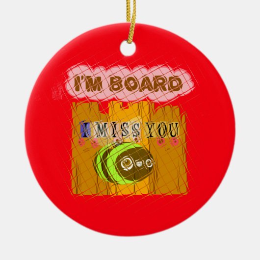 ロマンカッコいいテ恋しく思ィックよ私は退屈だ セラミックオーナメント (正面)