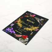 ロマンカラフルス縁どフローラ幾何結婚の 箔招待状 (回転した状態)