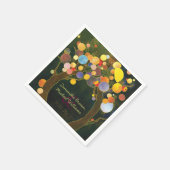 ロマンカラフルティックな愛結婚の木 スタンダードカクテルナプキン (角)