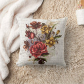 ロマンカラフルティックヴィンテージフローラデザイン クッション (ブランケット)