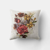 ロマンカラフルティックヴィンテージフローラデザイン クッション (裏面)