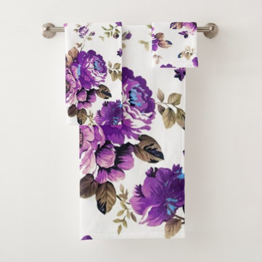 ロマンカラフルティック、フローラルパターン バスタオルセット (インサイチュ)