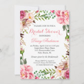 ロマンガーリーティックフローララップ結婚のブライダルシャワー 招待状 (正面)